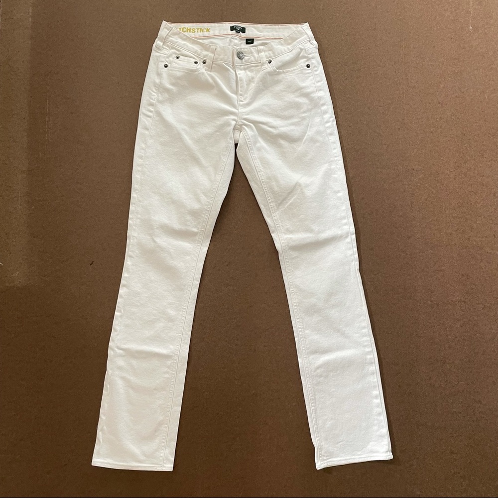 J Crew Matchstick Stretch Straight Leg Jeans White